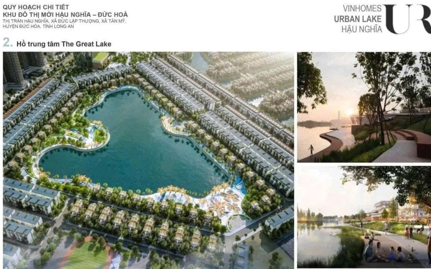 Khu hồ trung tâm The Great Lake Vinhomes Hậu Nghĩa
