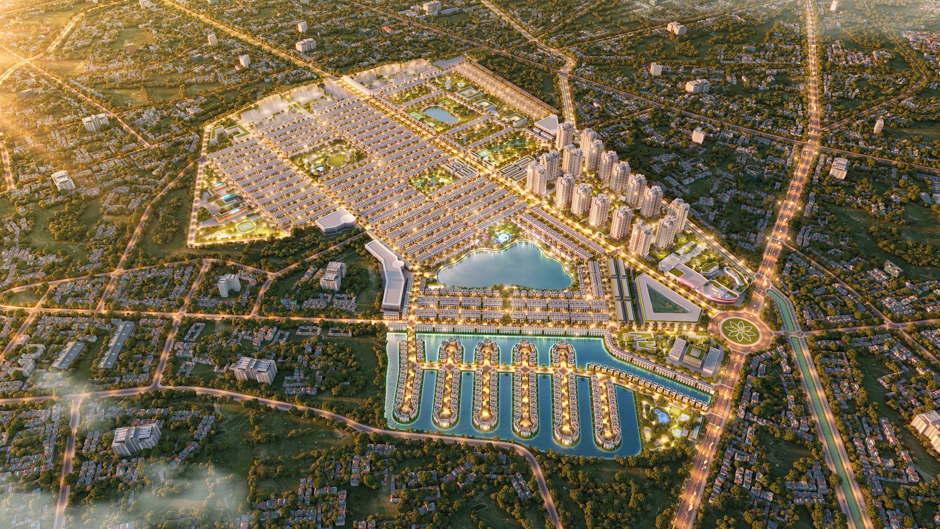 Sơ đồ mặt bằng tổng thể 5 phân khu Vinhomes Green City 197ha