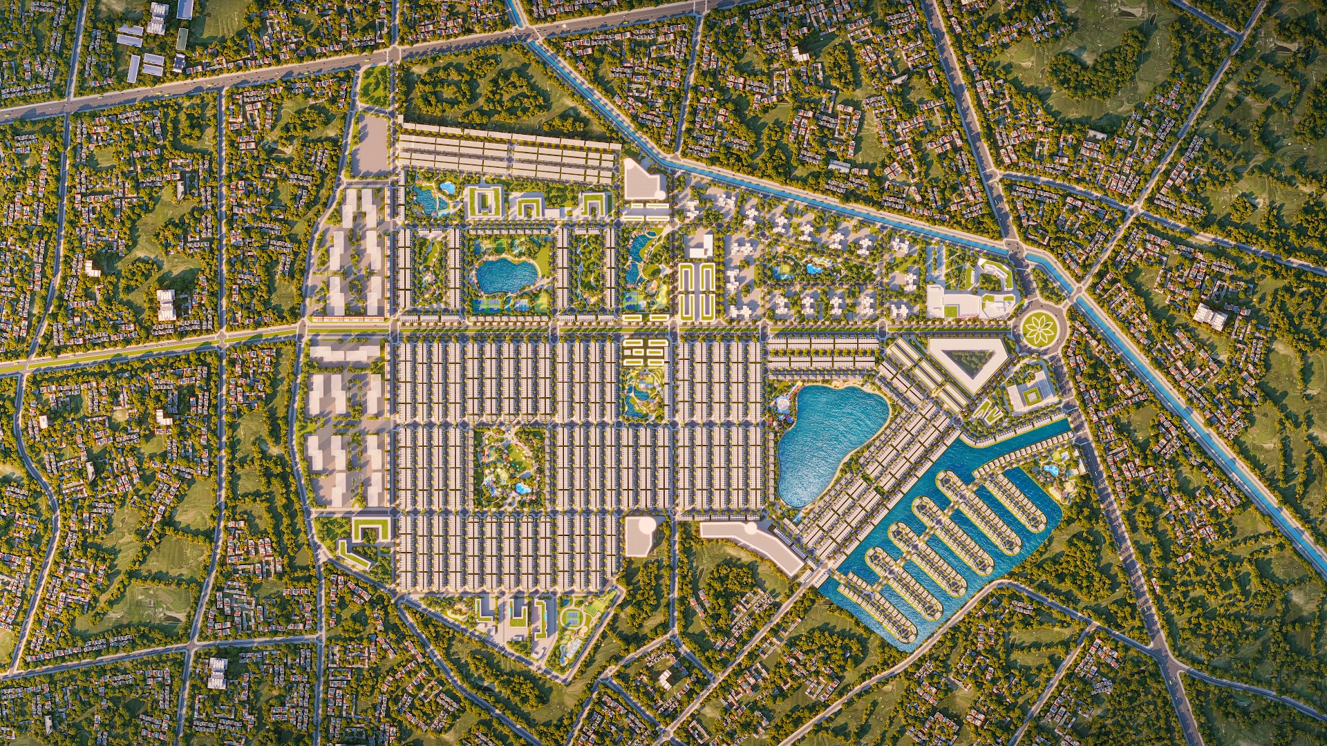 Bản đồ vị trí Vinhomes Green City và các tuyến Vành đai 3, Vành đai 4, cao tốc TP.HCM – Mộc Bài